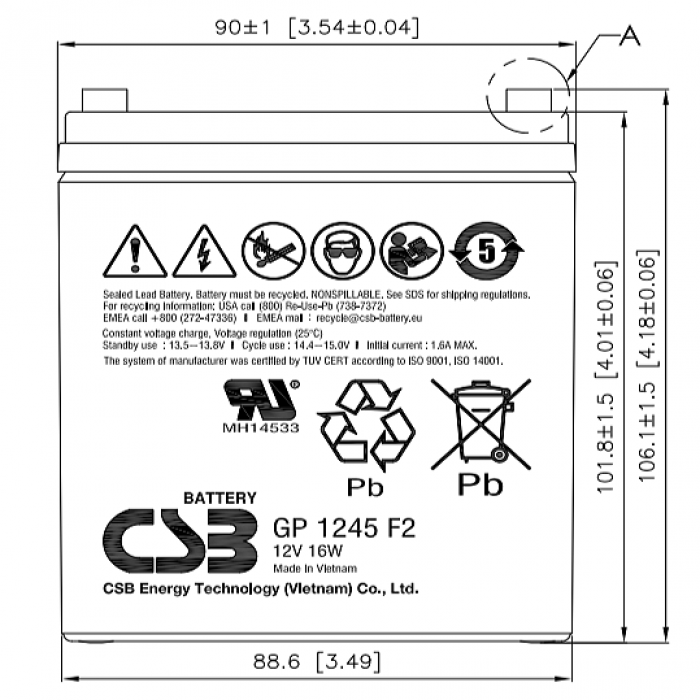 Аккумуляторная батарея CSB GP 1245. Wbr gp1245 12v 16w 4.5Ah. АКБ 12мвр170. АКБ 12 4,5.